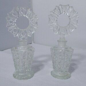 Vintage Set of 2 Empty Irice Perfume Bottles Made in Czechoslovakia Czech 1950's
